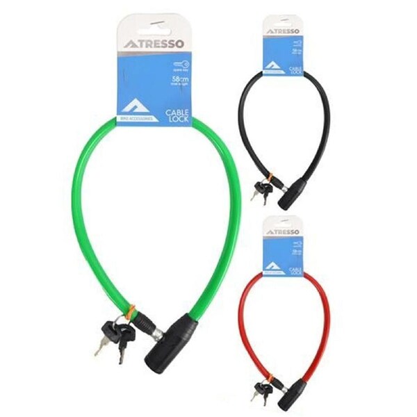 1x Security Bike Hardened Steel Wire With Protective Vinyl Cable Lock 58cm