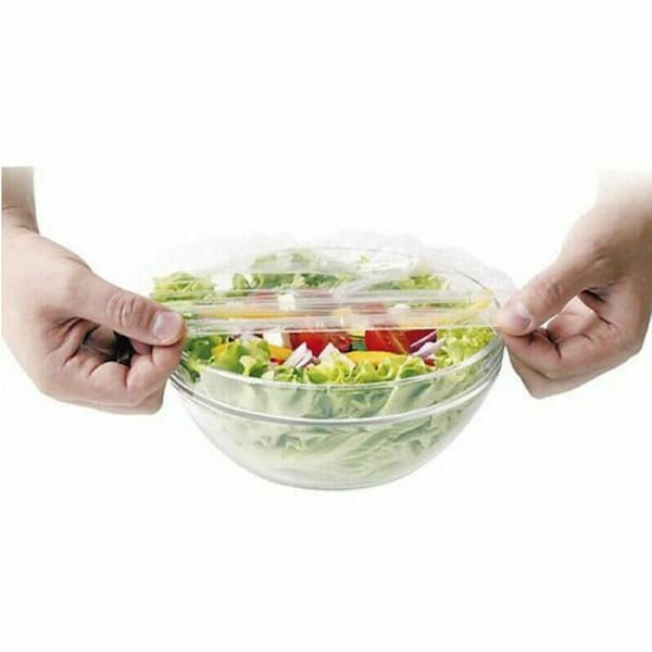 20Pcs Clear Plastic Elastic Food Cover Over Bowl Pan Plate Stretch Seal Wrap
