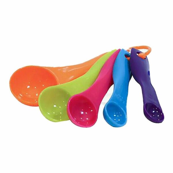 5 Pcs/Set Colorful Plastic Kitchen Measuring Spoons Sugar Cake Baking Kitchen