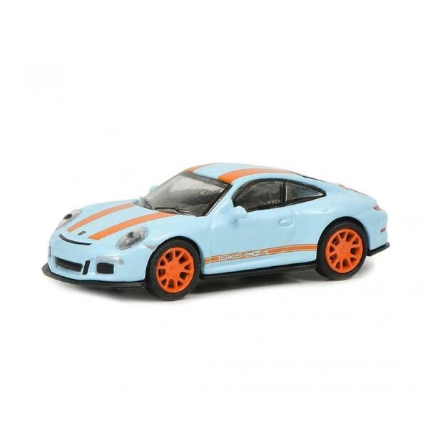 Schuco Licensed 1:87 Scale Porsche 911 R Diecast Model Car Blue & Orange