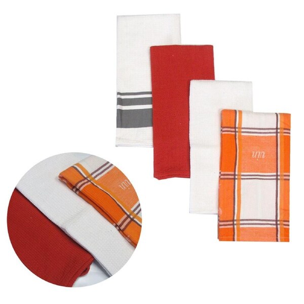 Set of 4 Lula Cotton Waffle Tea Towels 54 x 70 cm