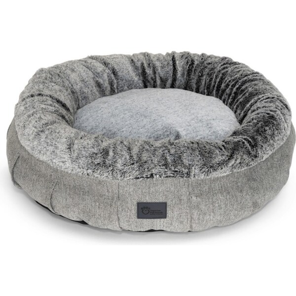 Superior Pet Plus Harley Pet/Dog Bed Harlow Grey & Artic Faux Fur Large 80cm