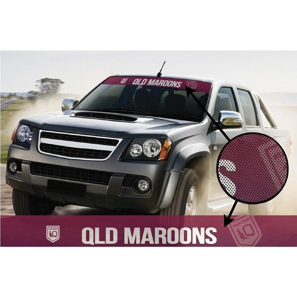 NRL Window Sun Visor Decal - QLD Maroons - Queensland - See Thru Car Sticker