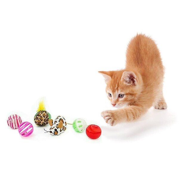 Cat Bell Toy Plastic Ball Tickle Interactive Cat training ToyPet Supplies