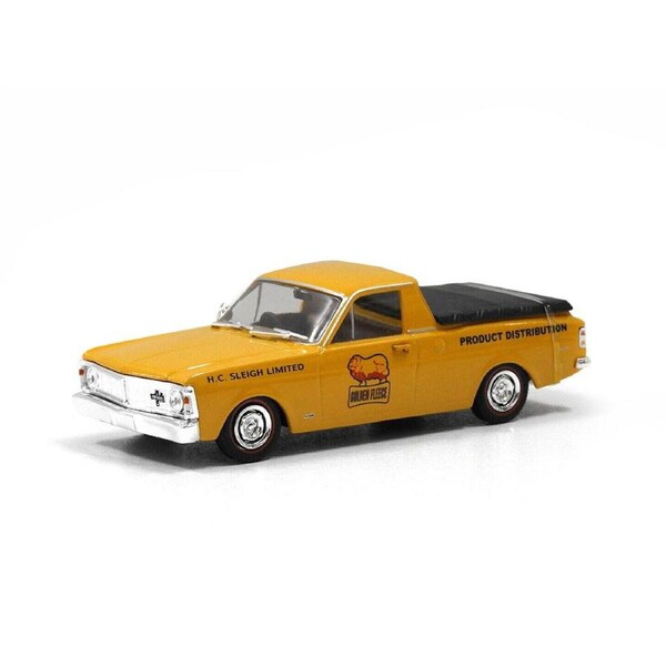 DDA Licensed 1:43 Scale Ford XY Ute Golden Fleece 1971 Diecast Model Car Yellow