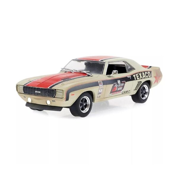 Greenlight Licensed 1:43 Scale Chevrolet Camaro RS #18 1969 Diecast Model Car Beige
