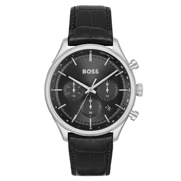 Hugo Boss Black Leather Chronograph Men's Watch - 1514049