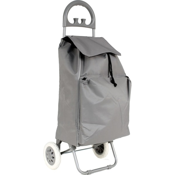 Tosca Portable Trolley 70L/58cm Shopping Cart/Grocery Basket Bag w/ Wheels Grey