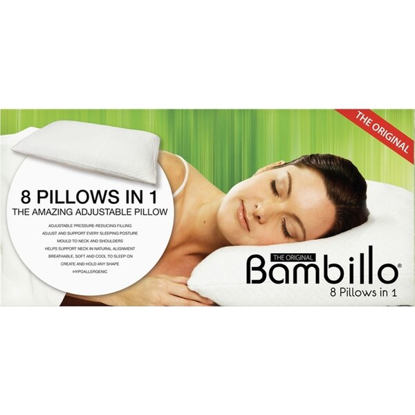 Bambillo 8-in-1 Pillow Queen Rectangle Home Bedding Soft Sleeping Cushion White