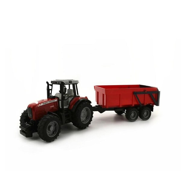 Bruder Licensed 1:16 Scale Massey Ferguson 7480 Tractor With Tipping Trailer