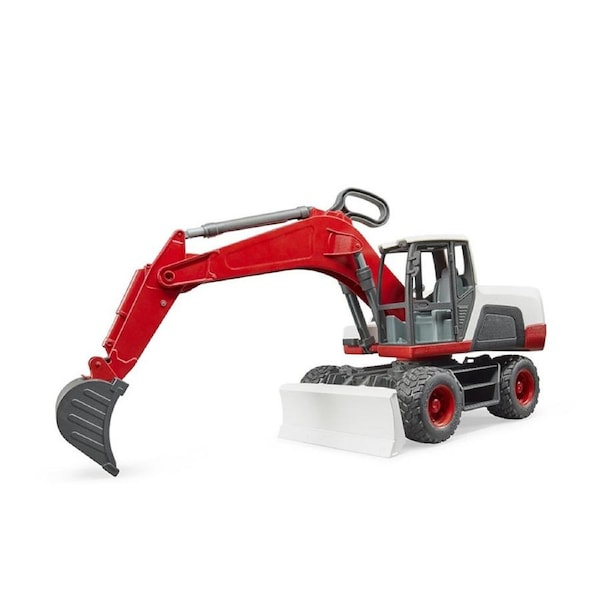Bruder Licensed 1:16 Scale Wheeled Excavator Model Toy Red & White