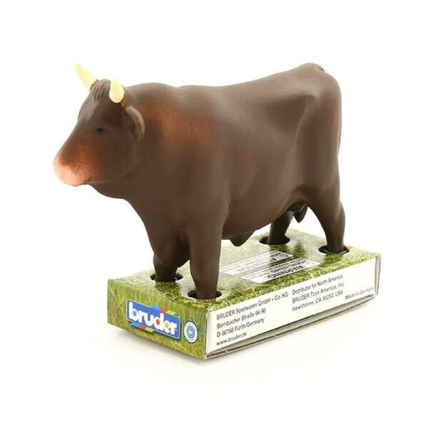 Bruder Licensed 1:16 Scale Bull Standing Model Kids Farming Toy Brown