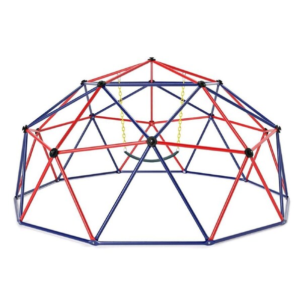 Costway Climb Playset Climbing Dome Swing Set Steel Geometric Climbing Frame Play Center Playground Daycare Gifts