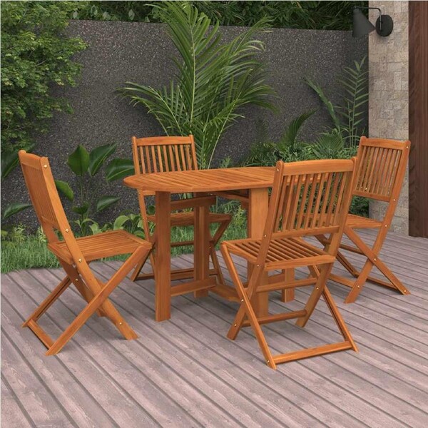 5 Piece Garden Dining Set Solid Wood Acacia vidaXL