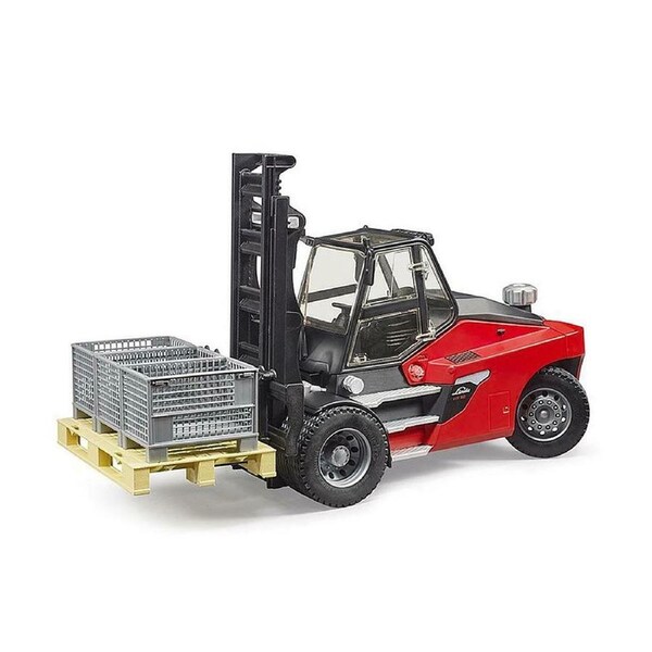 Bruder Licensed 1:16 Scale Linde HT160 Fork Lift With Pallet & 3 Cages Model Toy