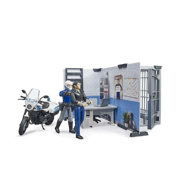 Bruder Licensed 1:16 Scale&nbsp;Police Station with Police Motorbike Kids Toy