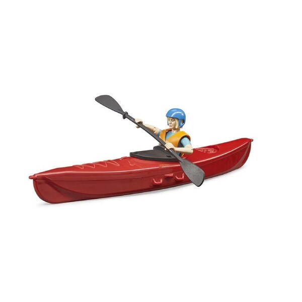 Bruder Licensed 1:16 Scale Bworld Kayak With Kayaker 3 Dimensional Moveable Limbs & Head
