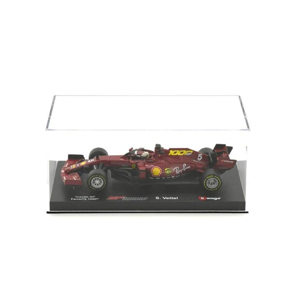 Bburago Licensed 1:43 Scale 2020 Ferrari Racing F1 SF1000 With Driver Tuscan GP1000th Vettel #5