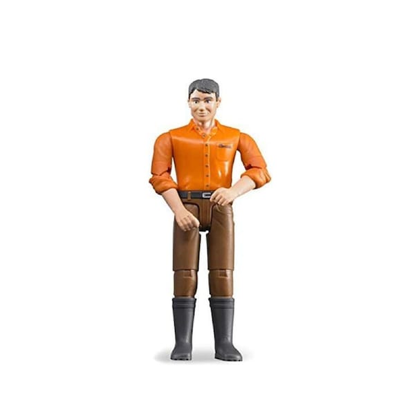 Bruder Licensed 1:16 Scale Figurine Bworld Man With Light Skin In Brown Jeans