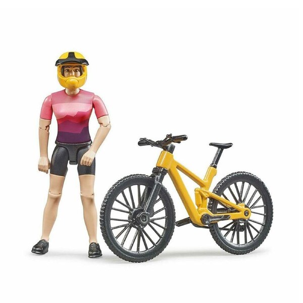 Bruder Licensed 1:16 Scale Mountain Bike With Cyclist Kids Childrens Toy