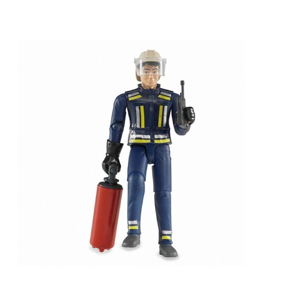 Bruder Licensed 1:16 Scale Bworld Fireman With Helmet Gloves And Accessories 60100 For Kids 4y +