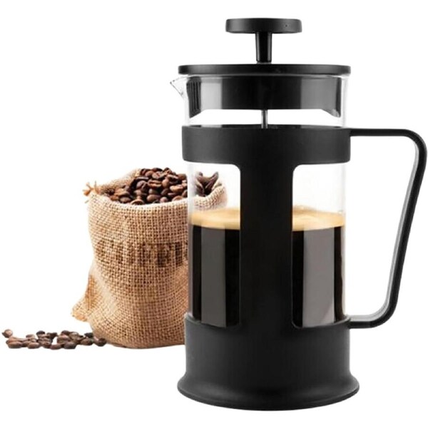 Ozoffer French Press Coffee Maker French Press Coffee Pot Teapot 600ml Black Glass