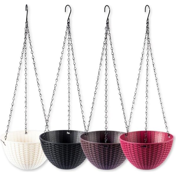 Ozoffer 2Pcs Unique Garden Greens Hanging Planters Various Colours Stylish 10cm x 20cm