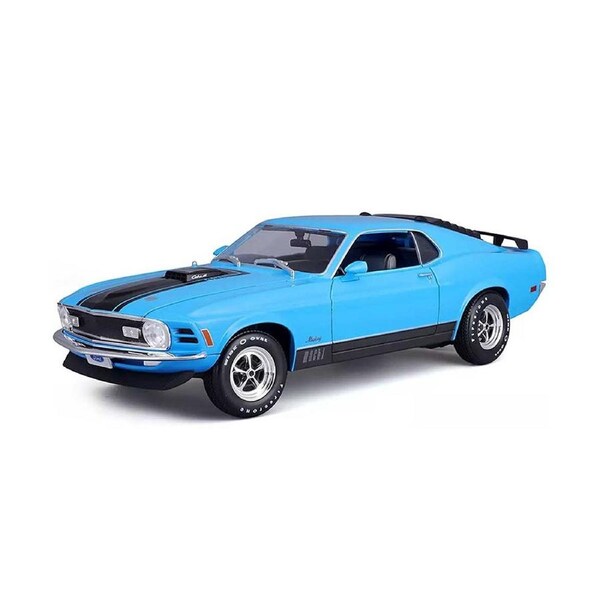 Maisto Licensed 1:18 Scale Ford Mustang Mach 1 1970 Diecast Model Car Blue
