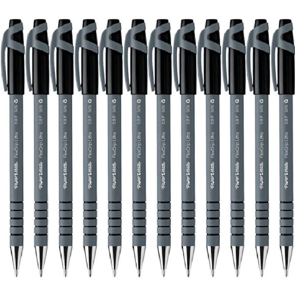 Papermate Flexgrip Ultra Ballpoint Pen Fine Black Box 12