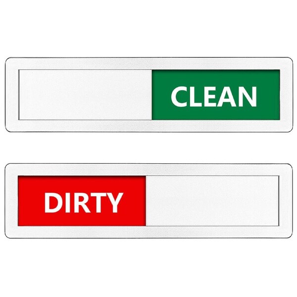 Clean Dirty Dishwasher Magnet Indicator Sign w/ Non Scratch Magnetic Backing