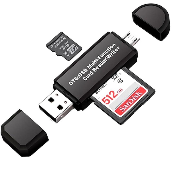 Micro USB OTG to USB 2.0 Adapter SD/Micro SD Card Reader For Smartphones