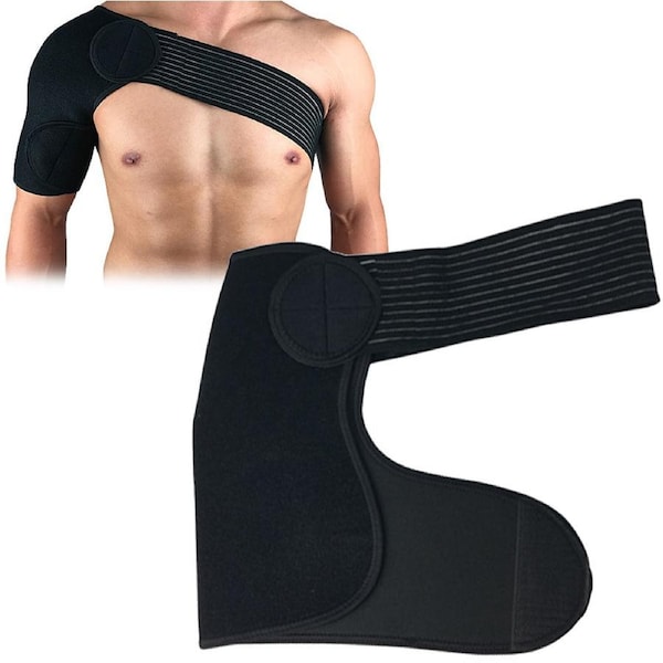 Adjustable Shoulder Support Brace Compression Strap Heat Patch Sport
