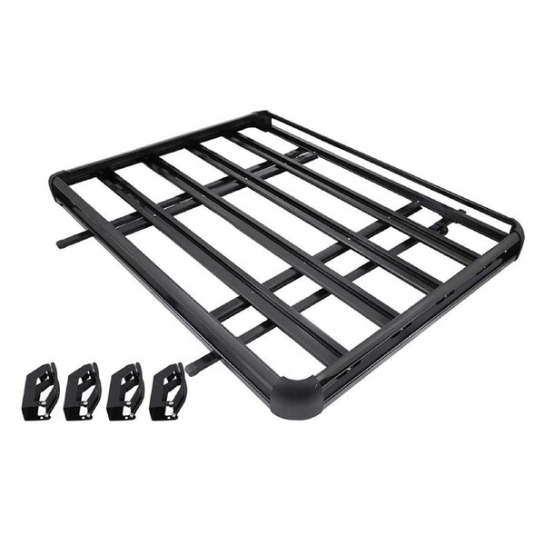 1.4M Aluminium Alloy Car 4WD 4x4 Roof Rack Basket Cargo Luggage Carrier Box Bar Black