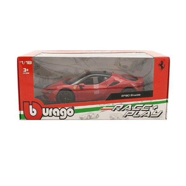 Bburago Licensed 1:18 Scale Ferrari R&P SF-90 Stadale Diecast Model Car Red