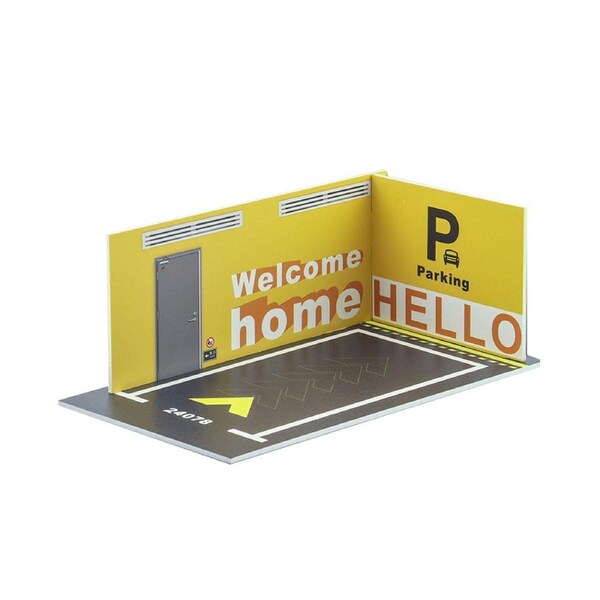 1:24 Car Garage Diorama Model Building Parking Lot Background Display Model Toy