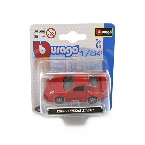 Bburago Licensed 1:64 Scale Porsche 911 GT2 2008 Diecast Model Car Red