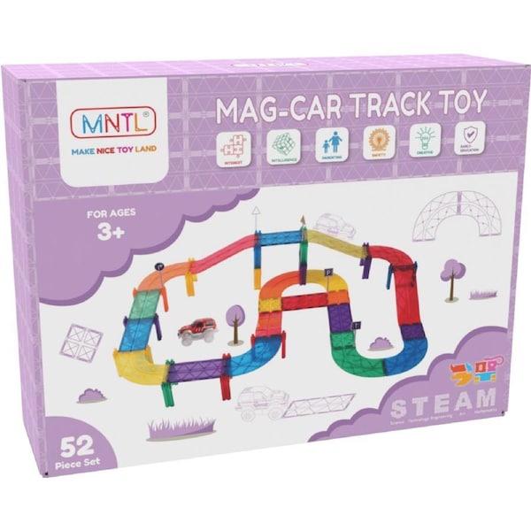 MNTL Classic Magnetic Car Track Set 52 Pcs