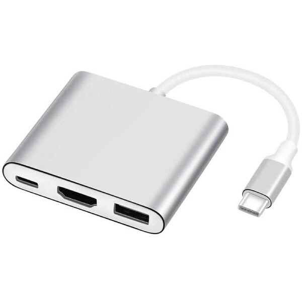 3IN1 Type-C to USB-C HDMI USB 3.0 Adapter Converter Cable Hub For Mac Air Pro