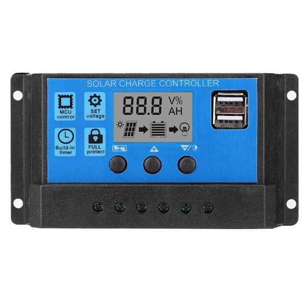 USB 10A/20A/30A 12V-24V Solar Panel Regulator Charge Controller