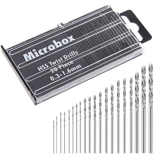 Hand Twist Drill Pin Vice 0.3-1.6mm 20p Mini Micro Bit Jewellery Steel