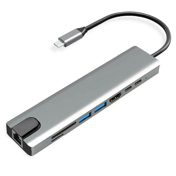 8in1 USB-C Type C HD Output 4K HDMI Usb 3.0 HUB Adapter For MacBook iPad Pro