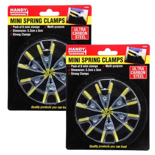 Ozoffer 12pcs Mini Spring Clamps Set 5.3X3cm Strong Multi-Purpose DIY Tools Grip Clips