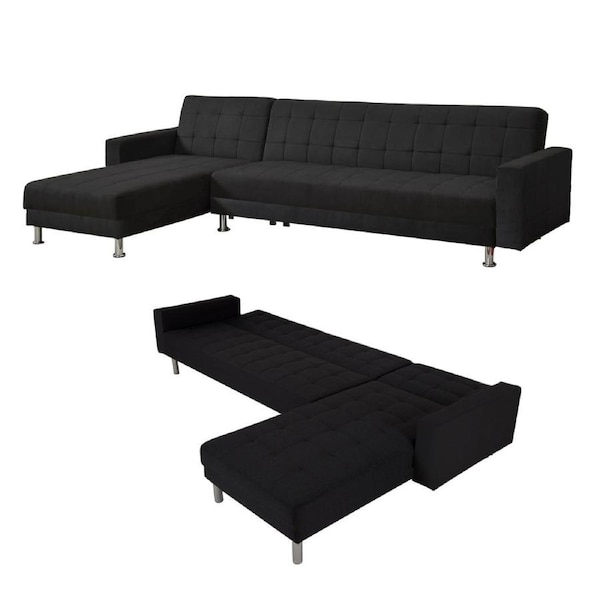 Foret black 5 Seater Sofa Bed Modular Corner Lounge Couch