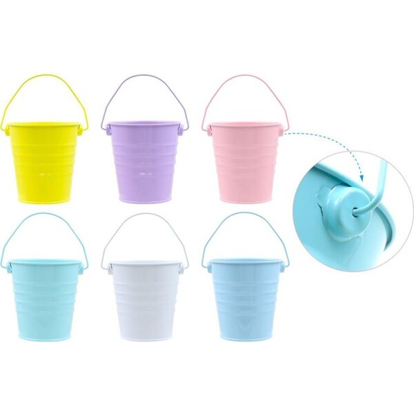 12PK Small Metal Bucket Mini Tins Pails with Handles Wedding Party Candy Bucket