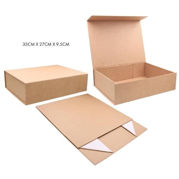 5 x Kraft Boxes Cardboard Hard Gift Boxes Brown Wrapping Hamper Packaging Boxes