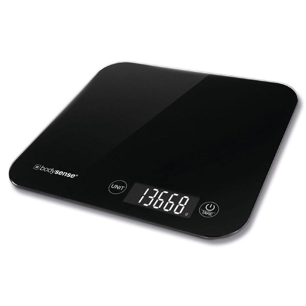 Bodysense Digital Kitchen Scale with 15kg Capacity in Black