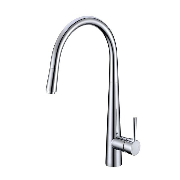 Aquaperla Chrome Solid Brass Round Pull Out Kitchen Sink Mixer