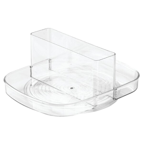 iDesign Linus Napkin Condiments Holder Lazy Susan Spinner Tray 21.1x25.3cm Clear