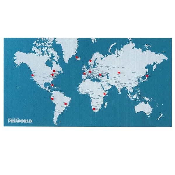 Palomar Pin World Country Map Wall Hanging Felt Decor 3x100x80cm w/Red Pins BLU