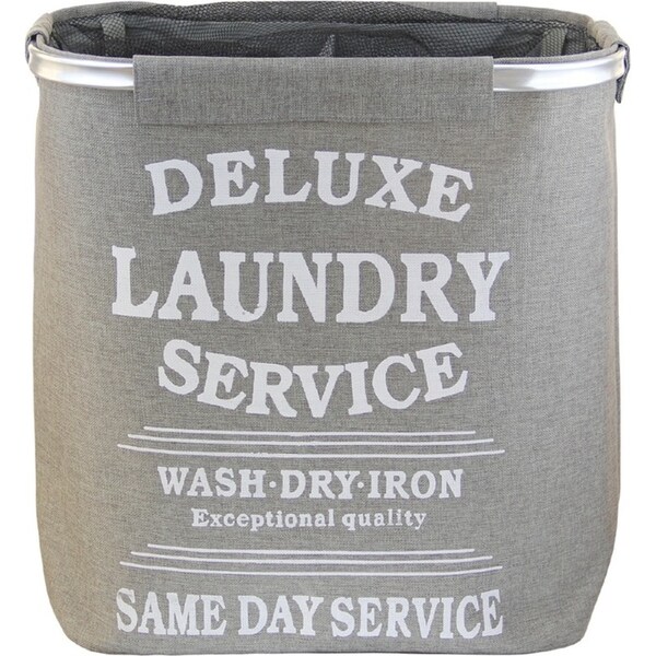 Urban Lines Capri Divided Compact/Lightweight Laundry Hamper Coal 50x35x55cm